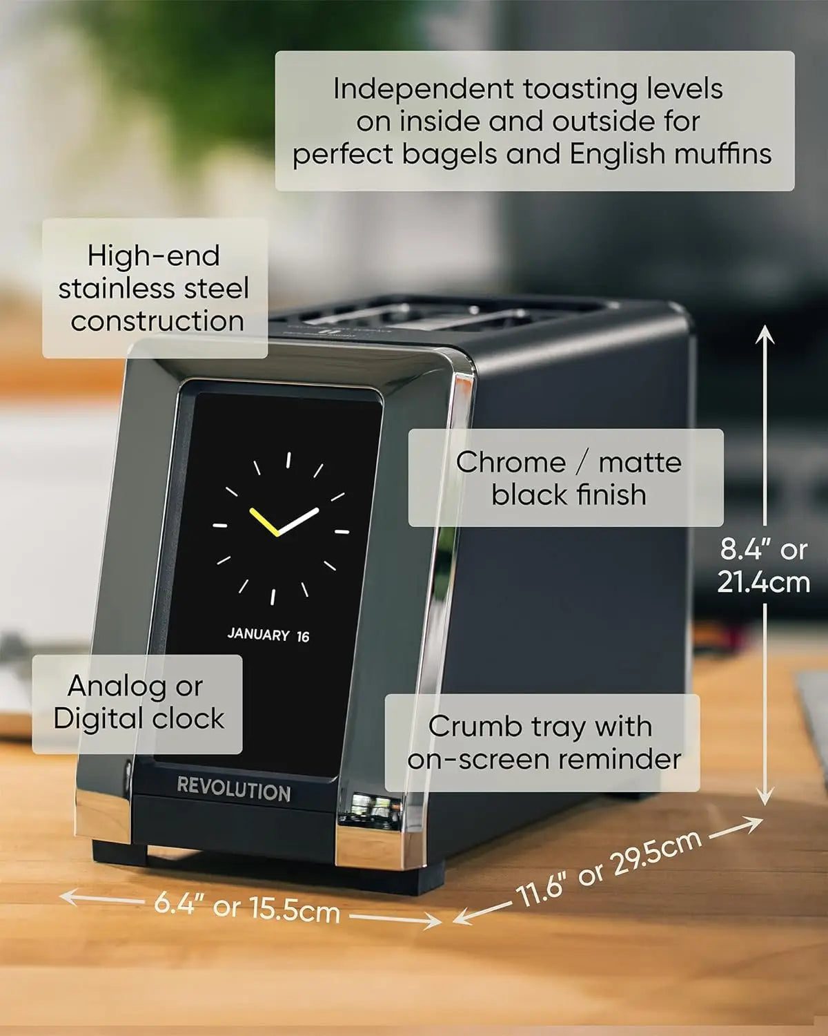 High-Speed 2-Slice Smart Toaster with Touchscreen & Panini Mode