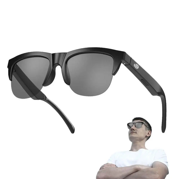 Smart Bone Conduction Sunglasses for Men - Wireless UV Block Outdoor Glasses