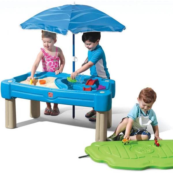 Cascading Cove Sand & Table Playset with Umbrella for Toddlers