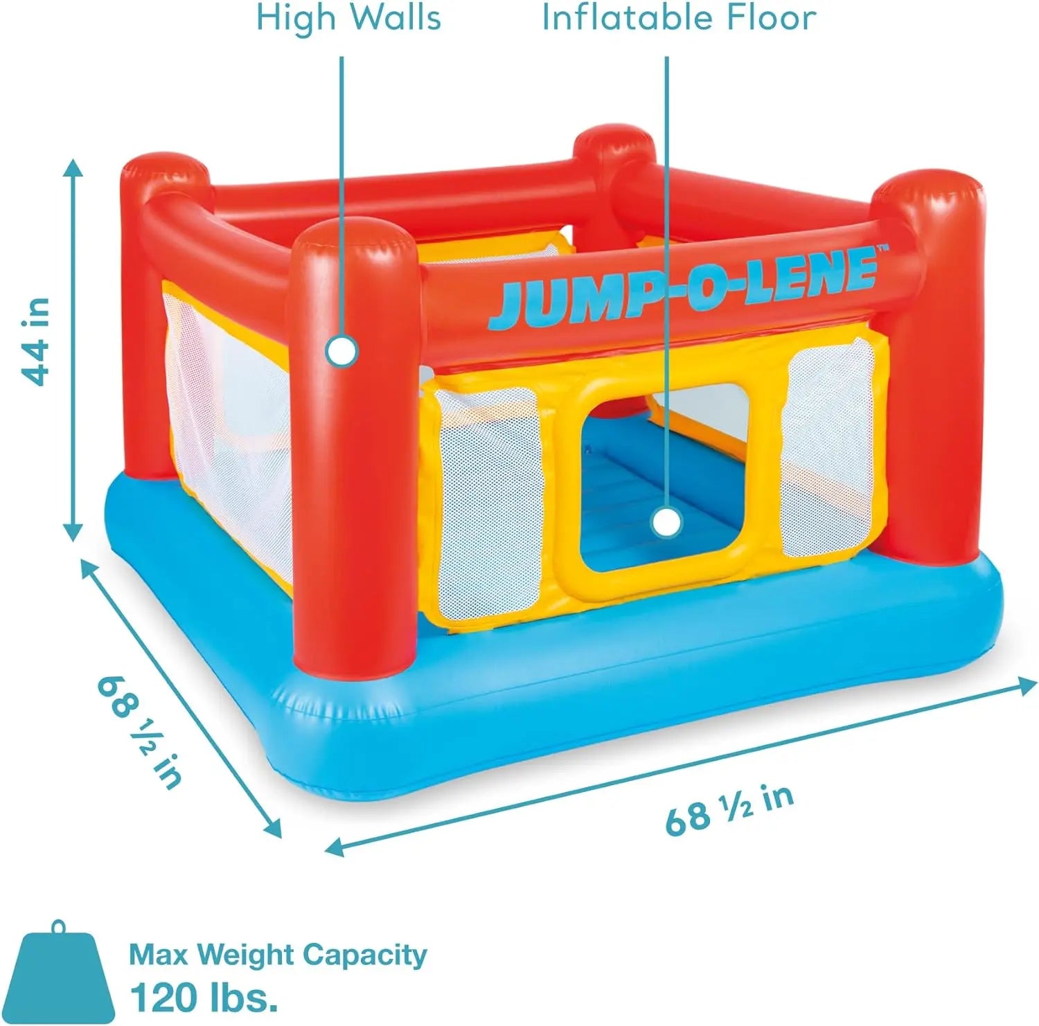Intex Inflatable Jump-O-Lene Bounce House with 100 Balls for Toddlers
