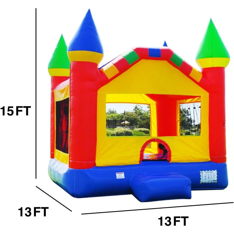 Castle Bounce House with Blower & Basketball Hoop