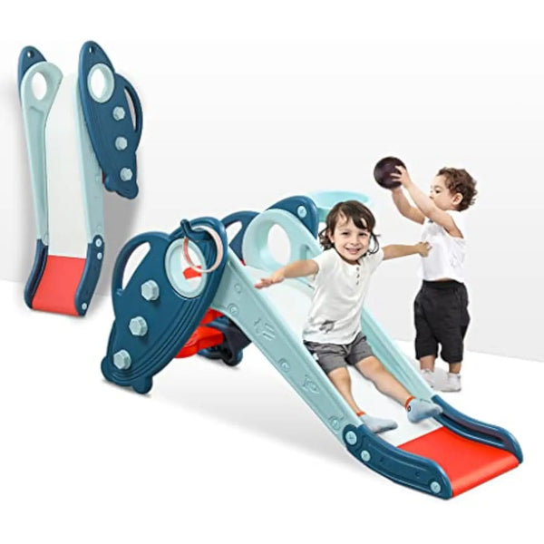 Kids Slide for Toddlers 1-3 with Basketball Hoop