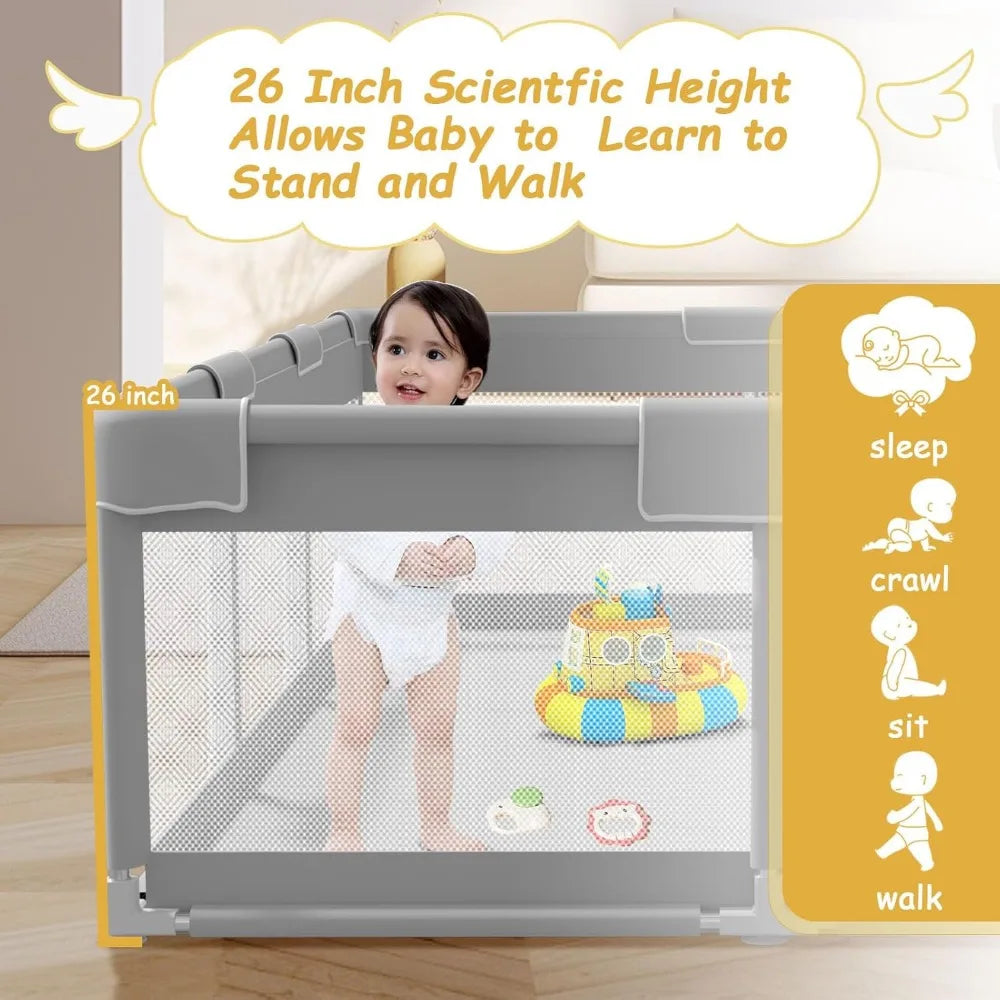 Baby Playpen 74x50" with Zipper Gate