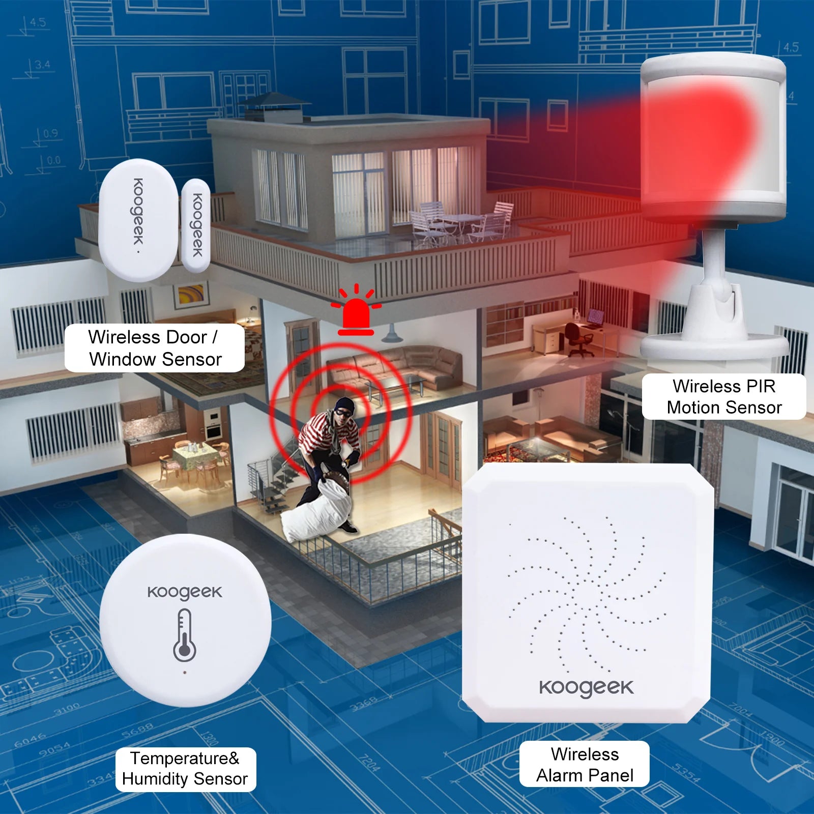 Wireless WiFi Smart Home Security Alarm System