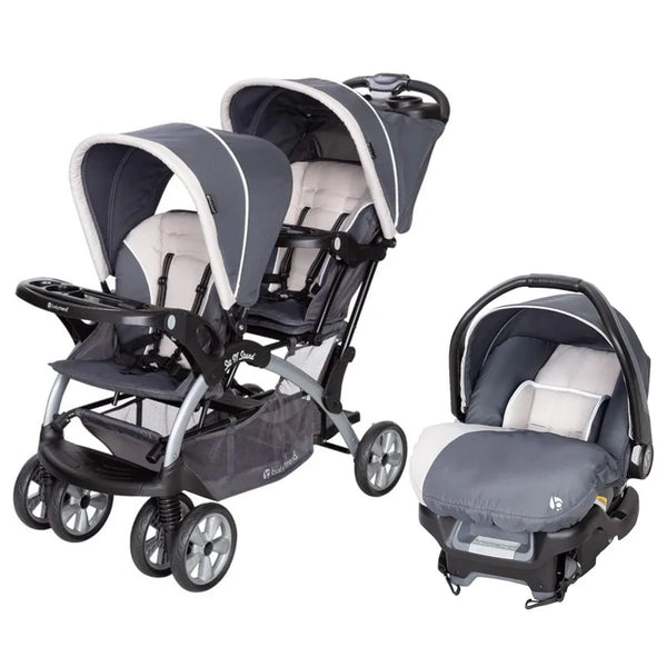 Sit N Stand Double Baby Stroller & Infant Car Seat Travel System