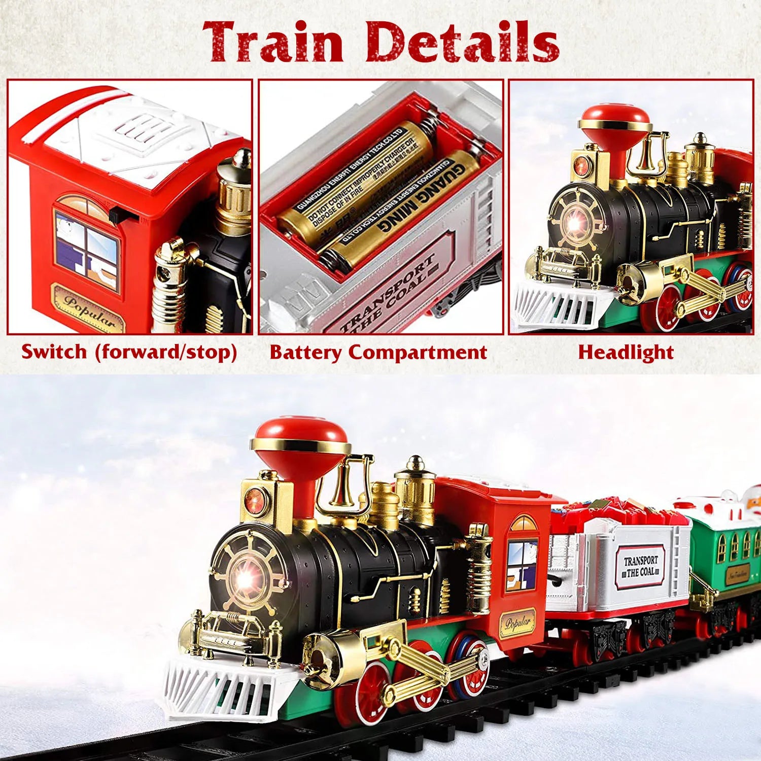 Electric Train Set for Kids - Xmas Steam Train Kit