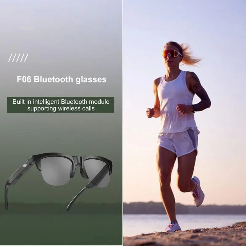 Smart Bone Conduction Sunglasses for Men - Wireless UV Block Outdoor Glasses
