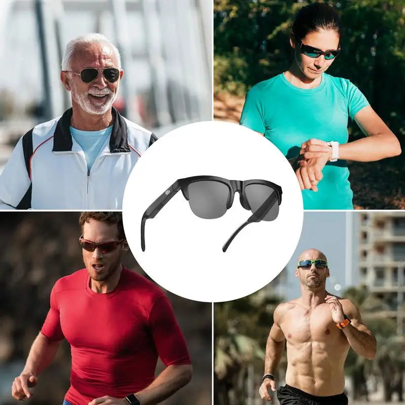 Smart Bone Conduction Sunglasses for Men - Wireless UV Block Outdoor Glasses
