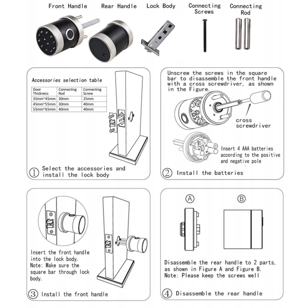 5-in-1 Smart Door Lock with Biometric Keyless Entry