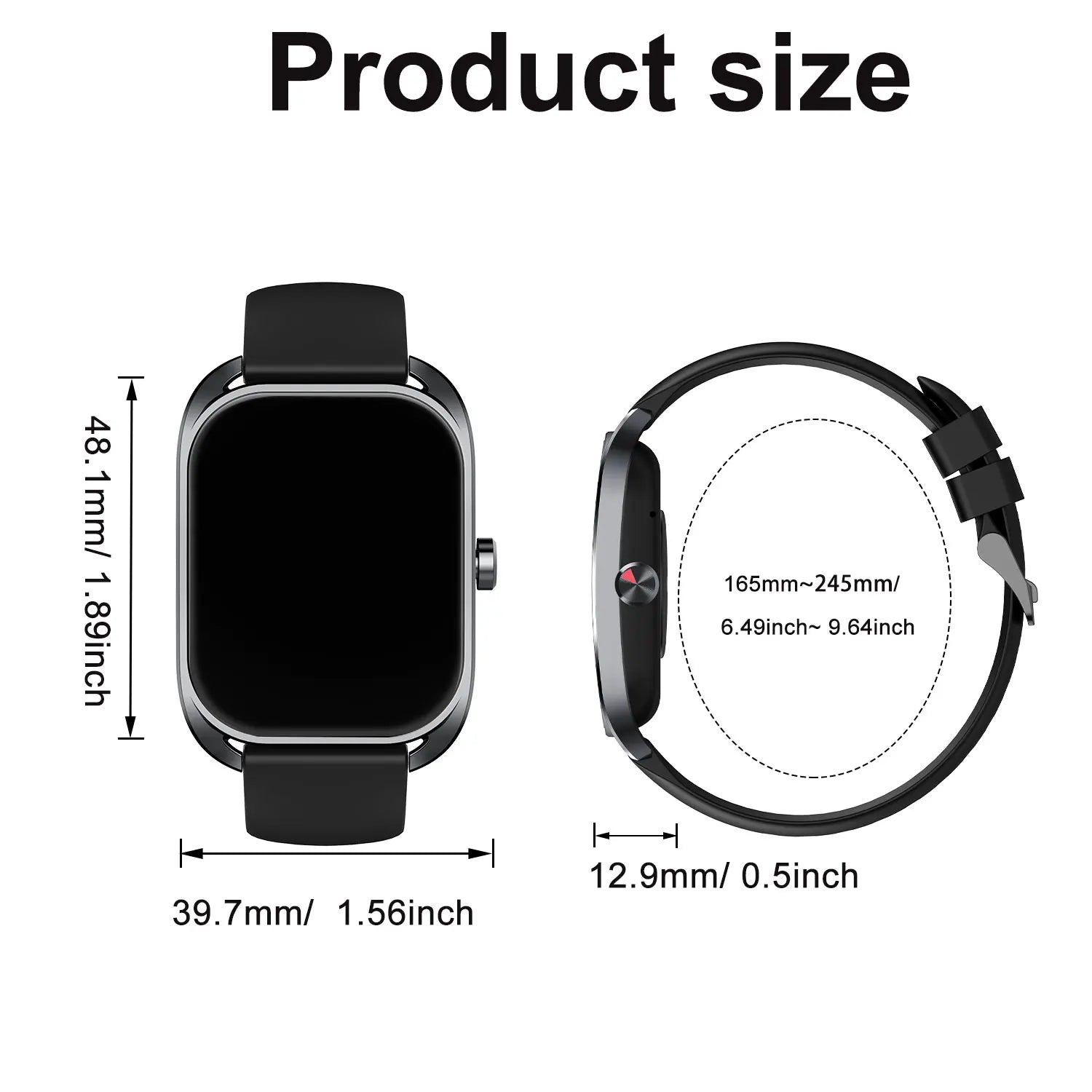 3D Curved Smart Sports Watch with Wireless Calling