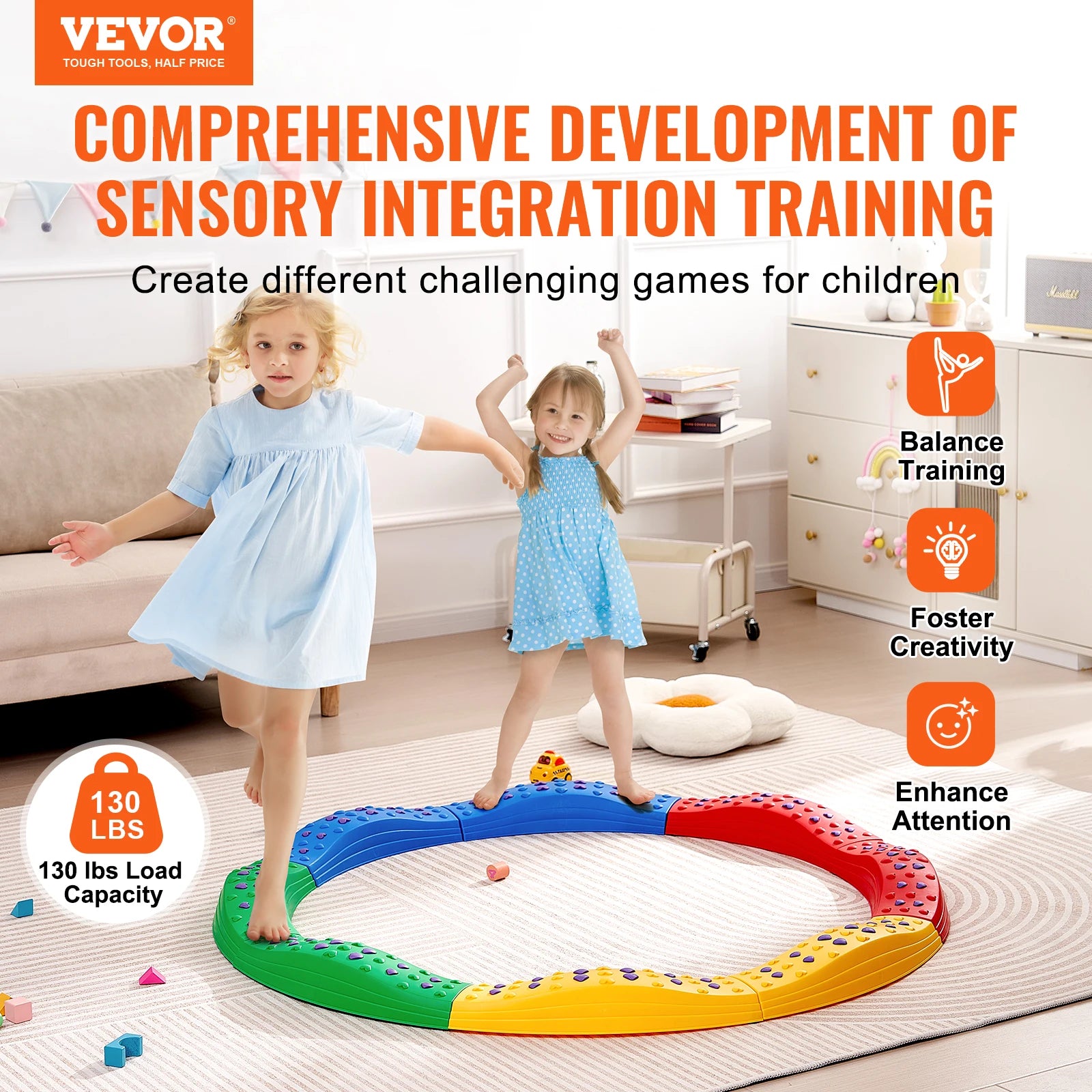 VEVOR Kids Balance Beam Stepping Stones