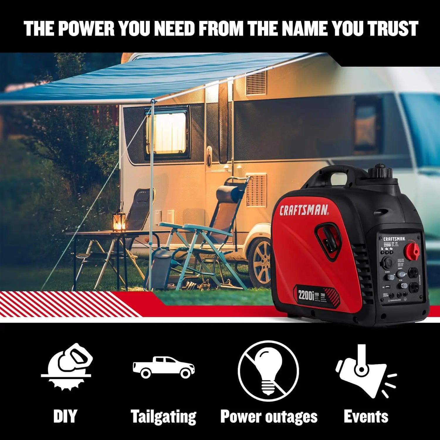 2200W Portable Quiet Gas Generator