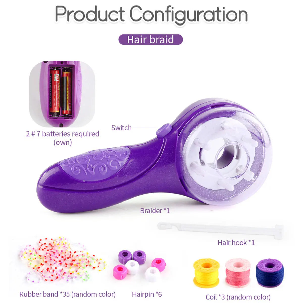 Electric Hair Braider Kit for Kids - DIY Automatic Hair Decoration Tool