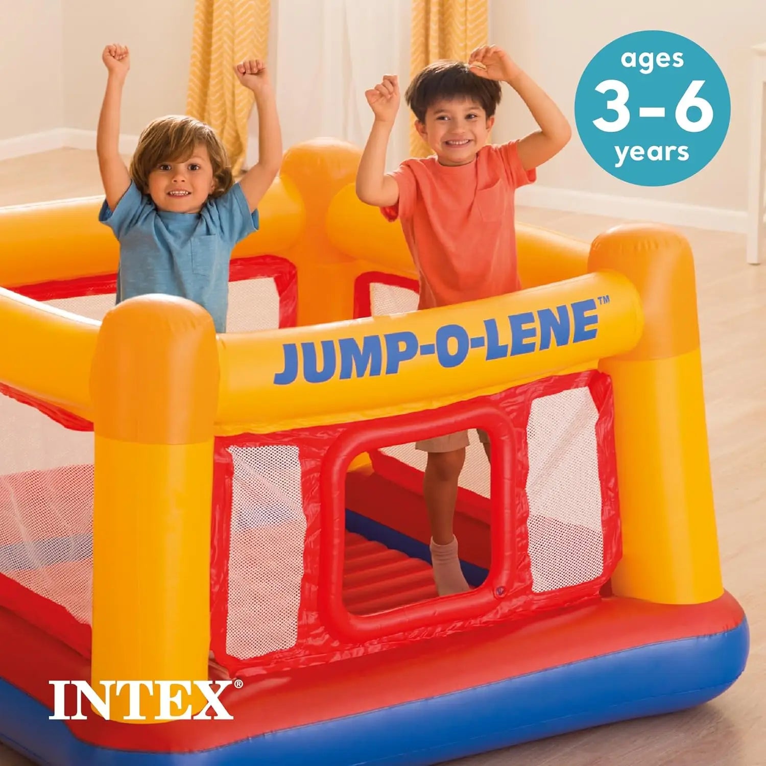 Intex Inflatable Jump-O-Lene Bounce House with 100 Balls for Toddlers