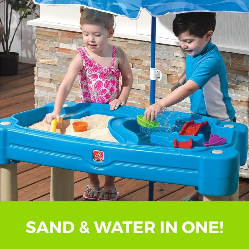 Cascading Cove Sand & Table Playset with Umbrella for Toddlers