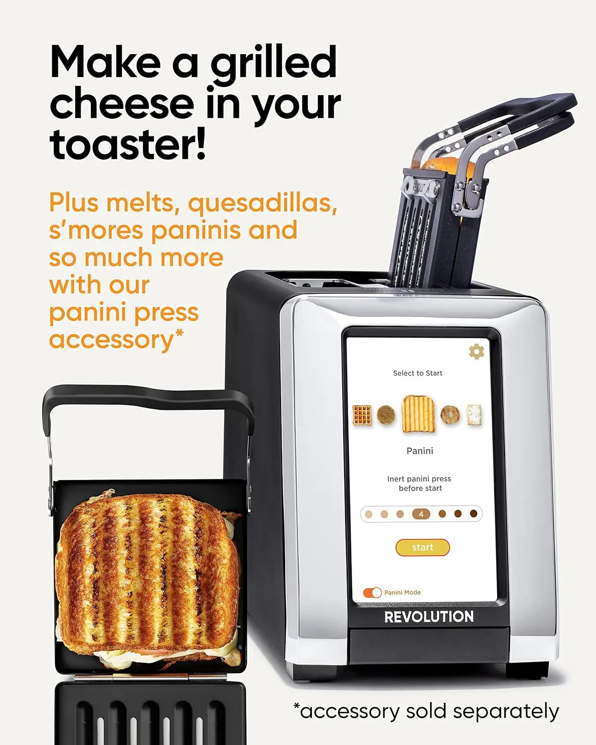 High-Speed 2-Slice Smart Toaster with Touchscreen & Panini Mode