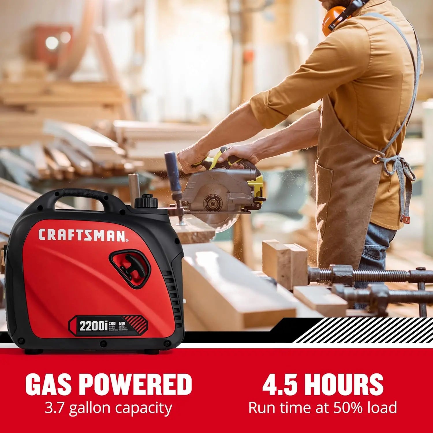 2200W Portable Quiet Gas Generator