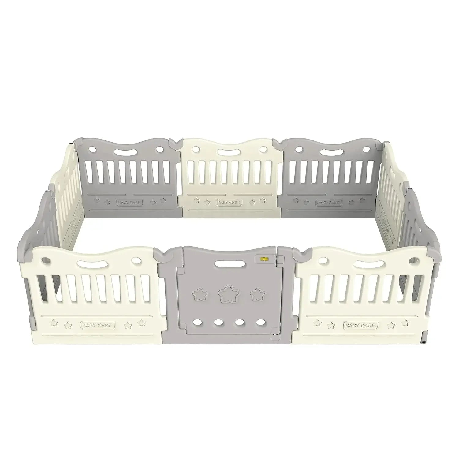 Extra Large Baby Play Yard - Funzone Pen with Double Locking (Grey)
