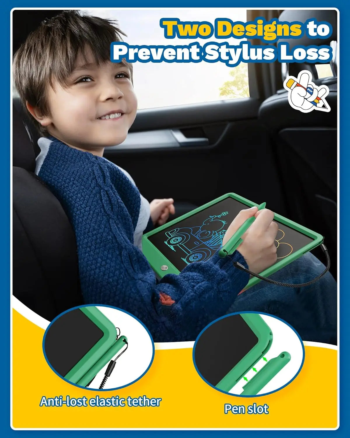 15-inch LCD Writing Tablet for Kids – Doodle Board for Age 8-10 & Up