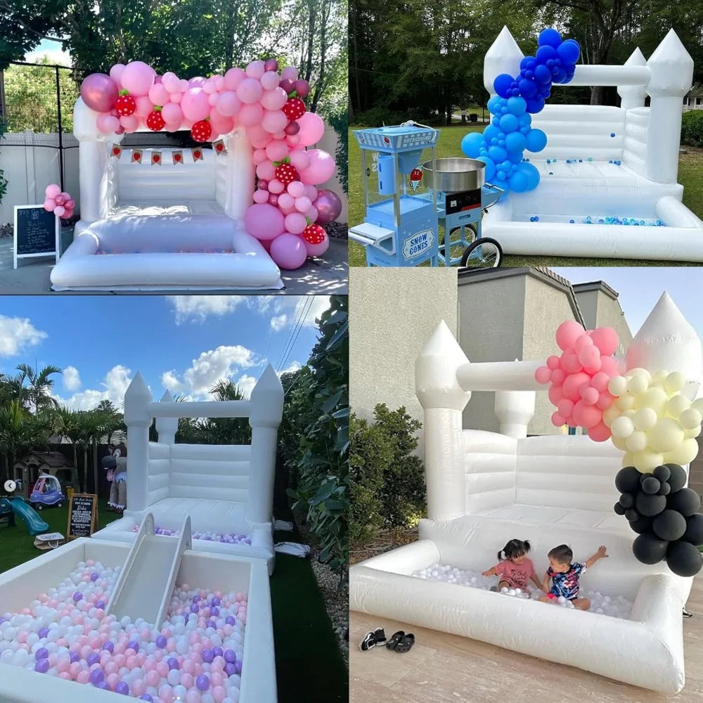 White Inflatable Bounce House for Kids & Adults