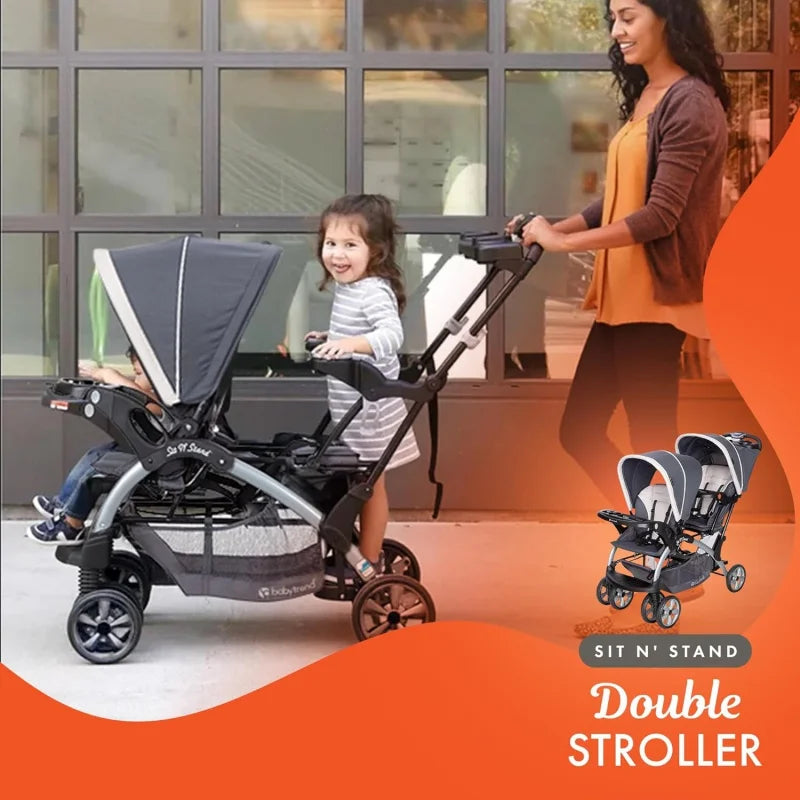 Sit N Stand Double Baby Stroller & Infant Car Seat Travel System