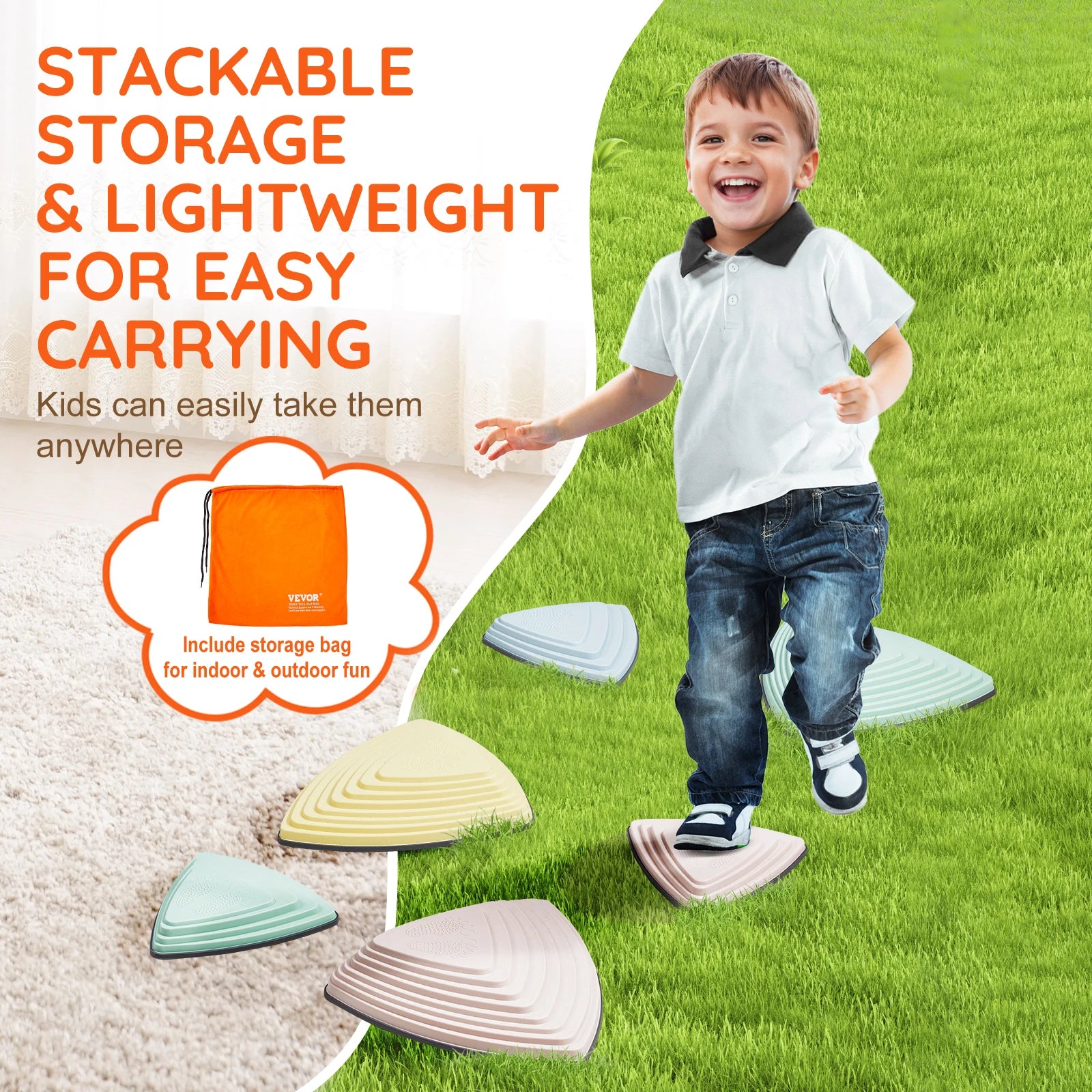 VEVOR 6PCS Children's Balance Stepping Stones