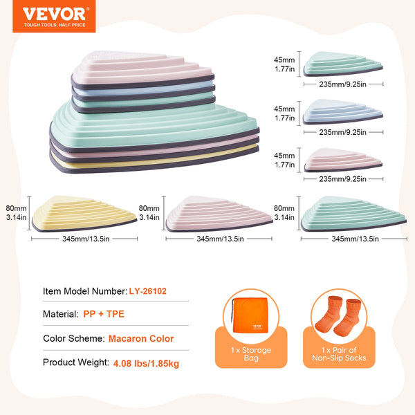VEVOR 6PCS Children's Balance Stepping Stones