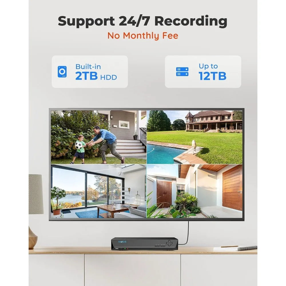 Smart 5MP 8CH PoE Home Security Camera System with Person & Vehicle Detection