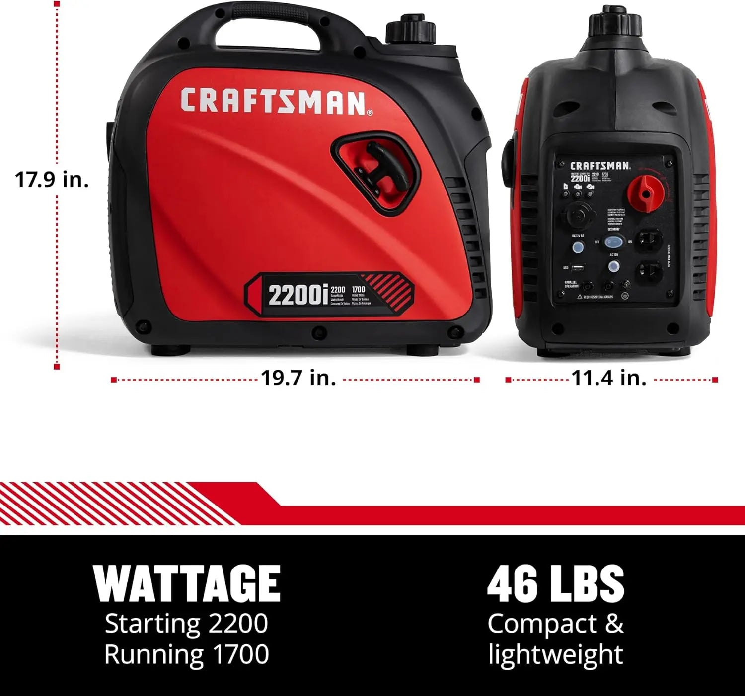 2200W Portable Quiet Gas Generator