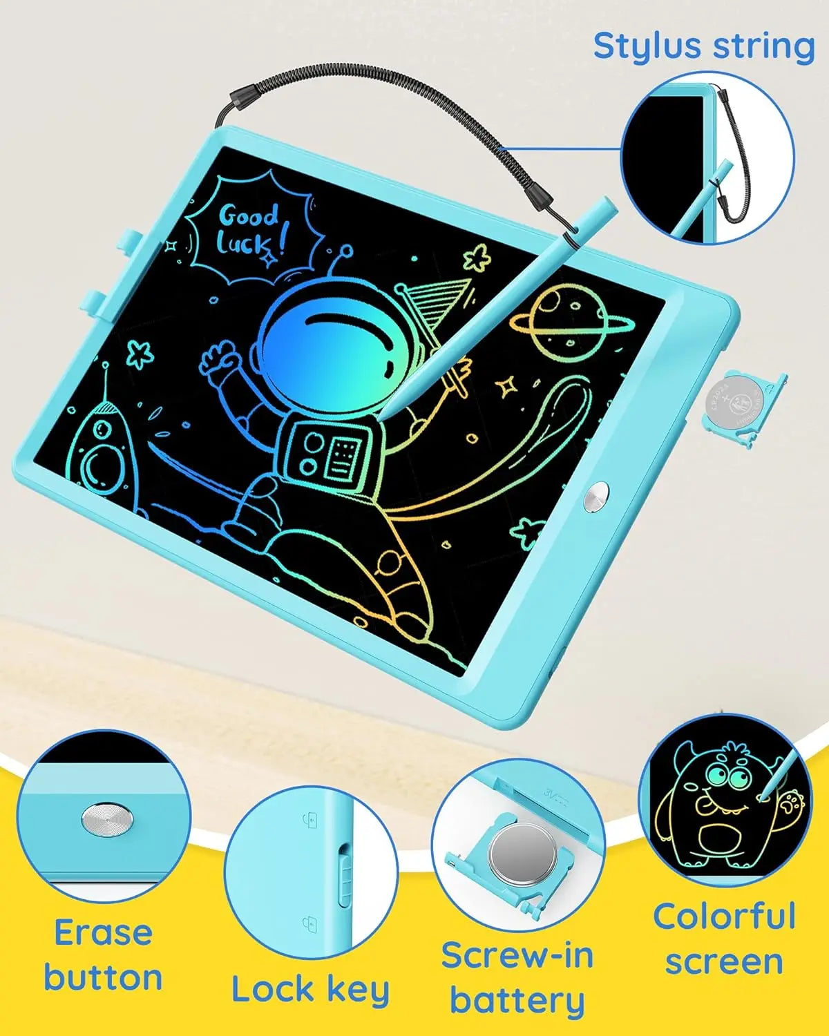 15-Inch LCD Writing Tablet for Kids – Doodle Board for Toddlers (Ages 4-10)