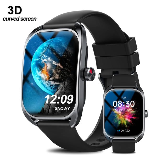 3D Curved Smart Sports Watch with Wireless Calling