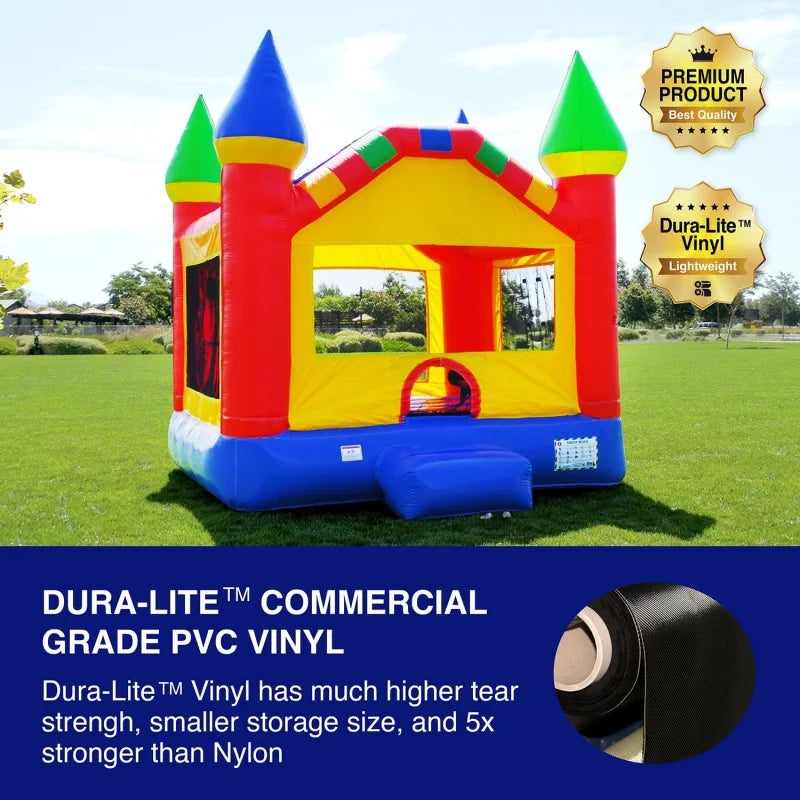 Castle Bounce House with Blower & Basketball Hoop