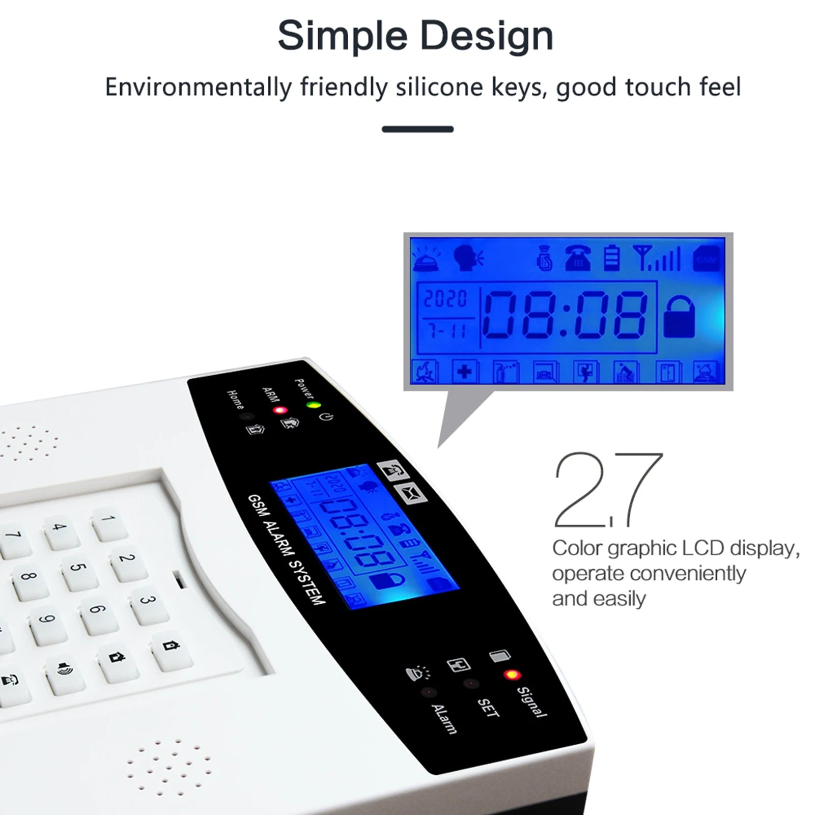 Tuya Smart WiFi GSM Alarm System with LCD Display