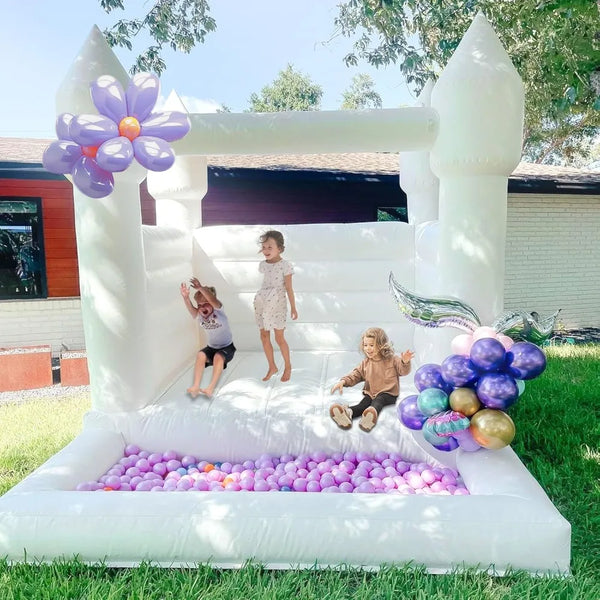 White Inflatable Bounce House for Kids & Adults