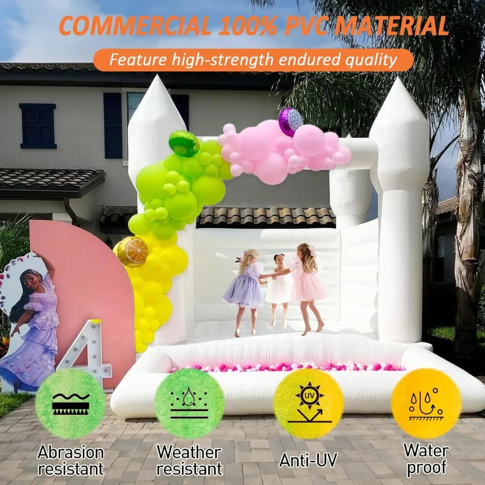White Inflatable Bounce House for Kids & Adults