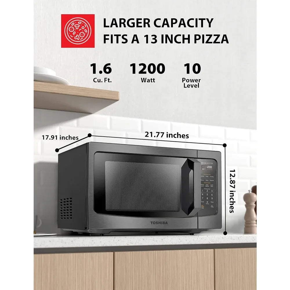 Top Microwave Oven with Inverter Technology, 1.6 Cu. Ft, Smart Sensor, Auto Defrost