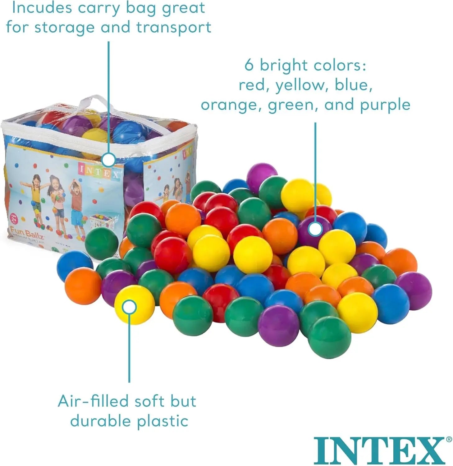 Intex Inflatable Jump-O-Lene Bounce House with 100 Balls for Toddlers