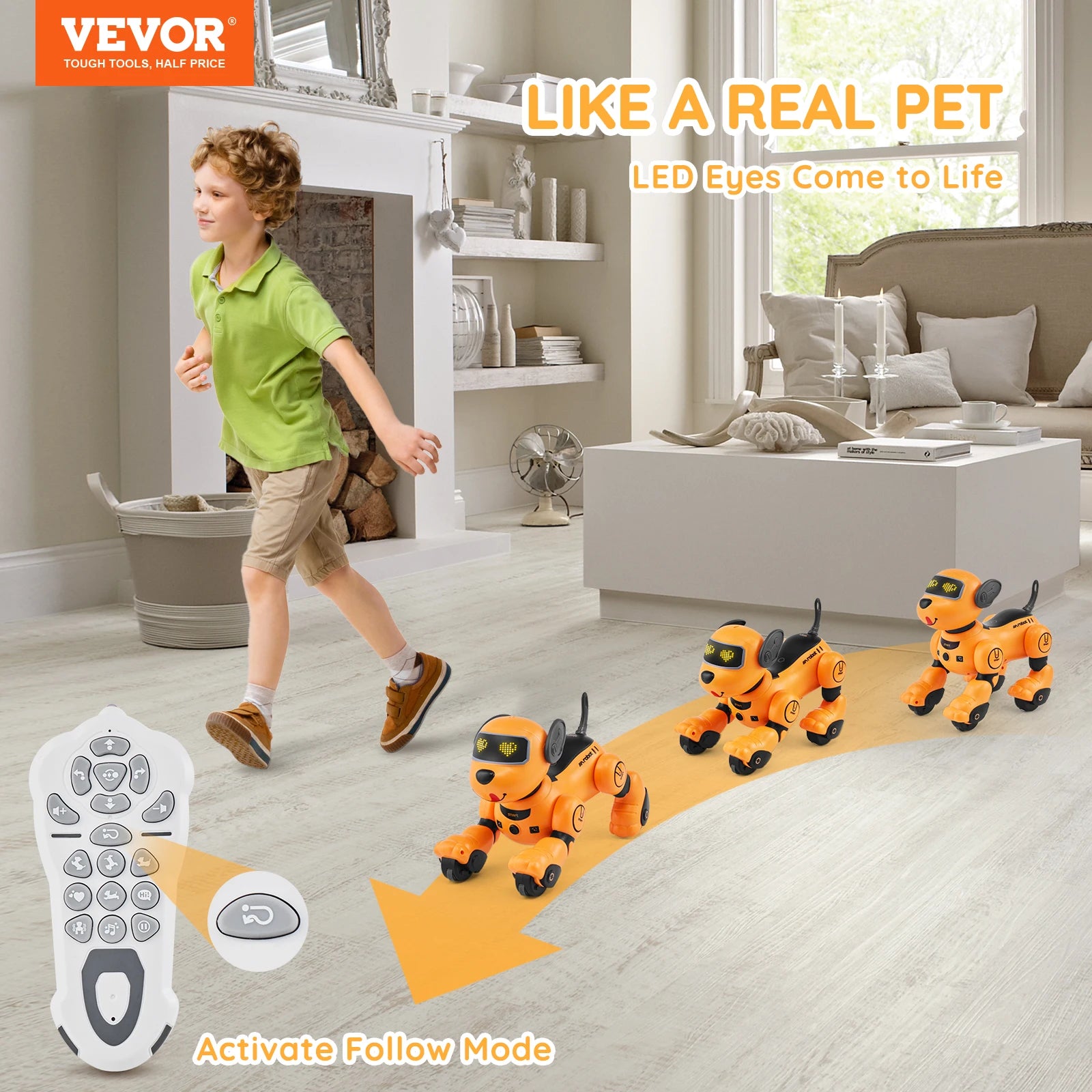 VEVOR Remote Control Robot Dog Toy for Kids