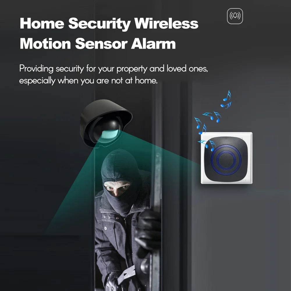 Multifunctional Wireless Driveway Alarm – Waterproof Motion Sensor (1 Receiver, 2 Transmitters)