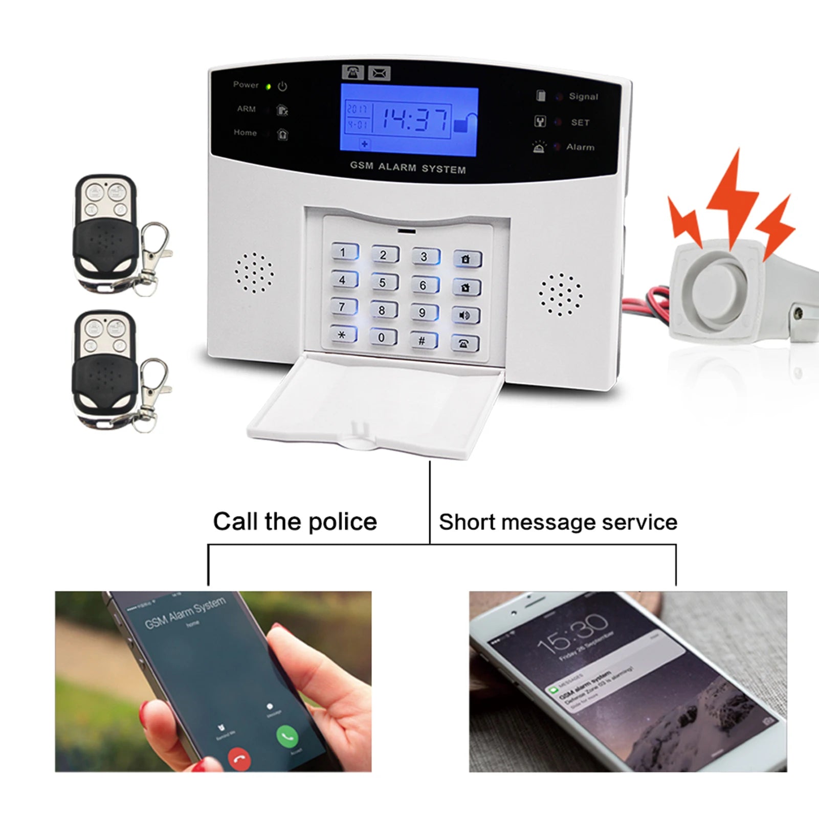 Tuya Smart WiFi GSM Alarm System with LCD Display