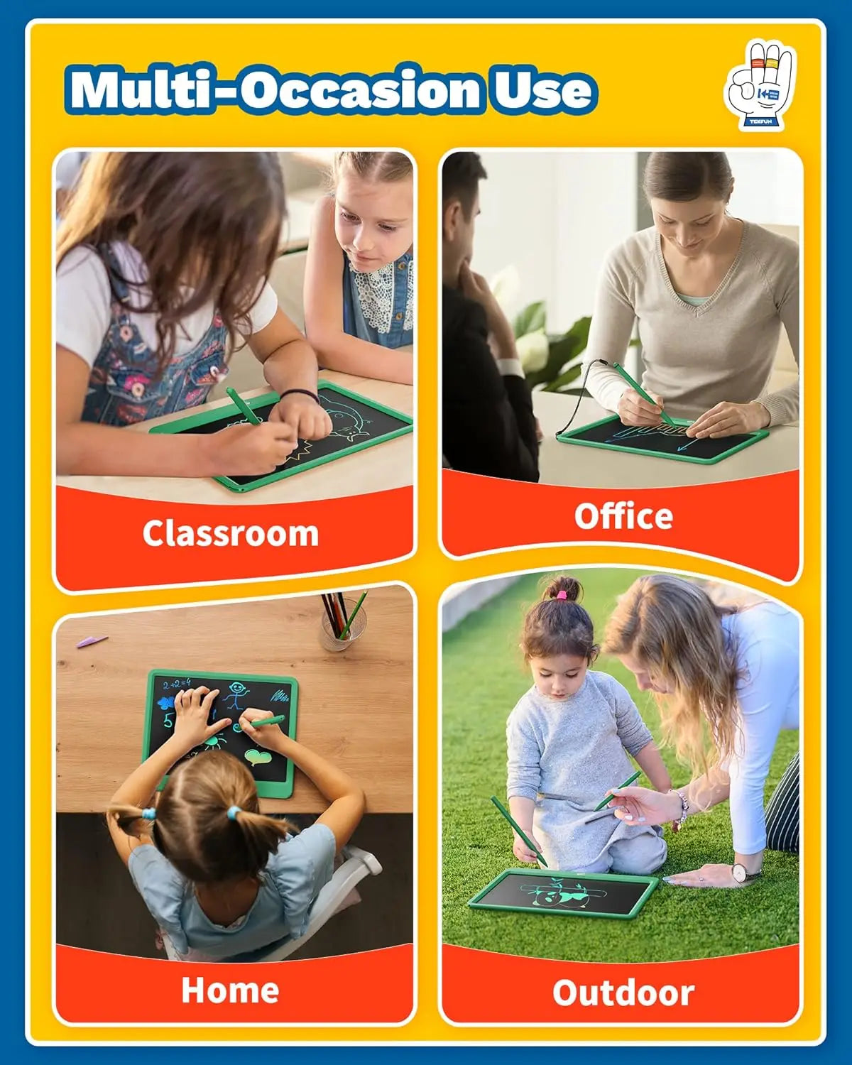 15-inch LCD Writing Tablet for Kids – Doodle Board for Age 8-10 & Up