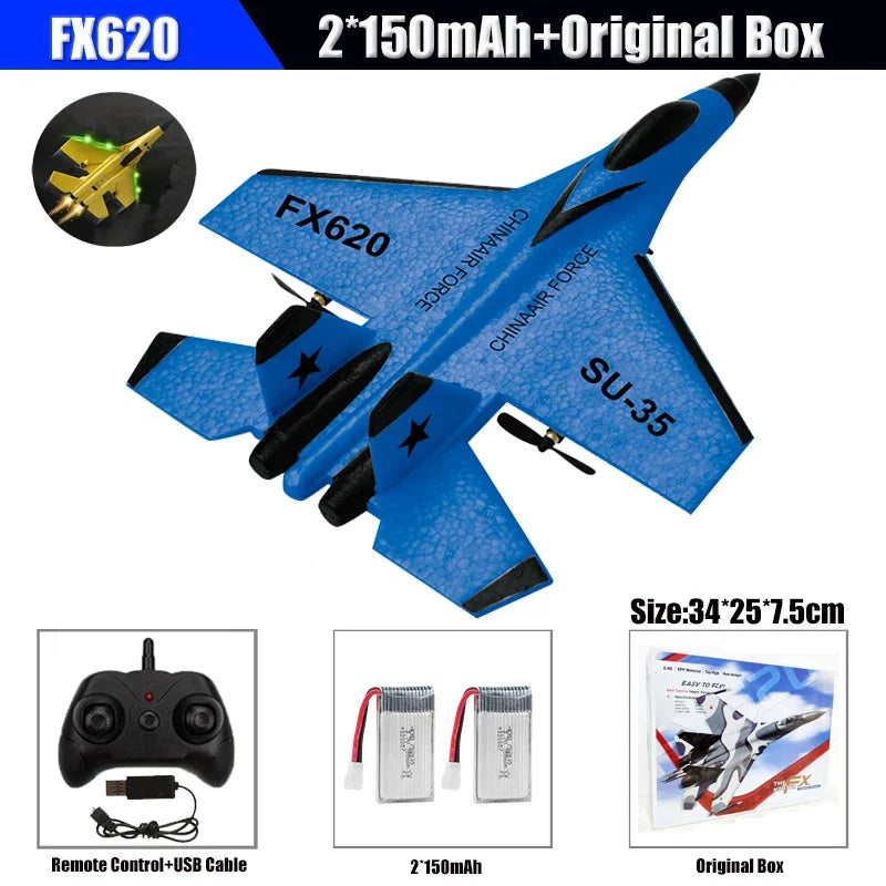 SU-35 RC Plane 2.4G Foam Glider with 2 Batteries