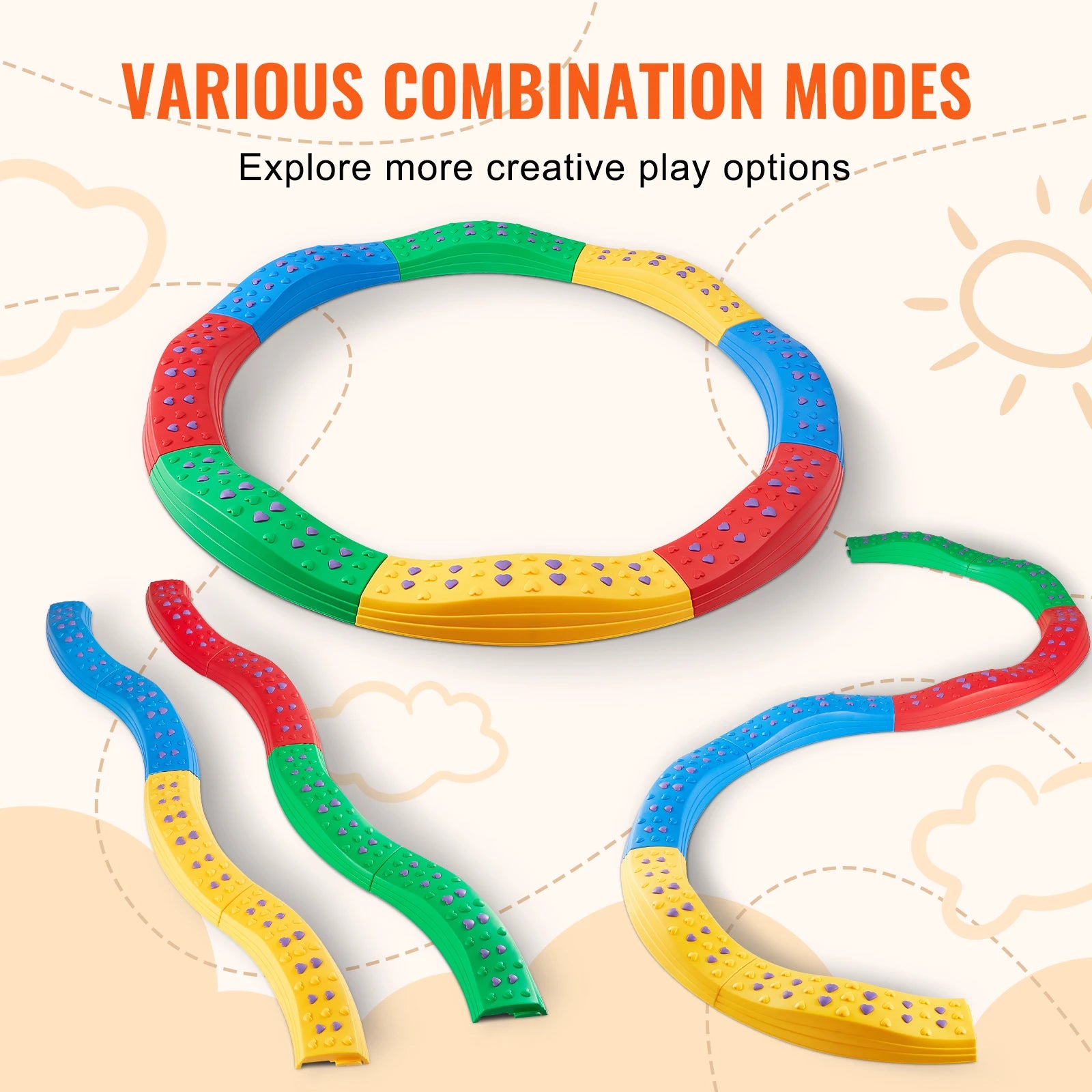 VEVOR Kids Balance Beam Stepping Stones