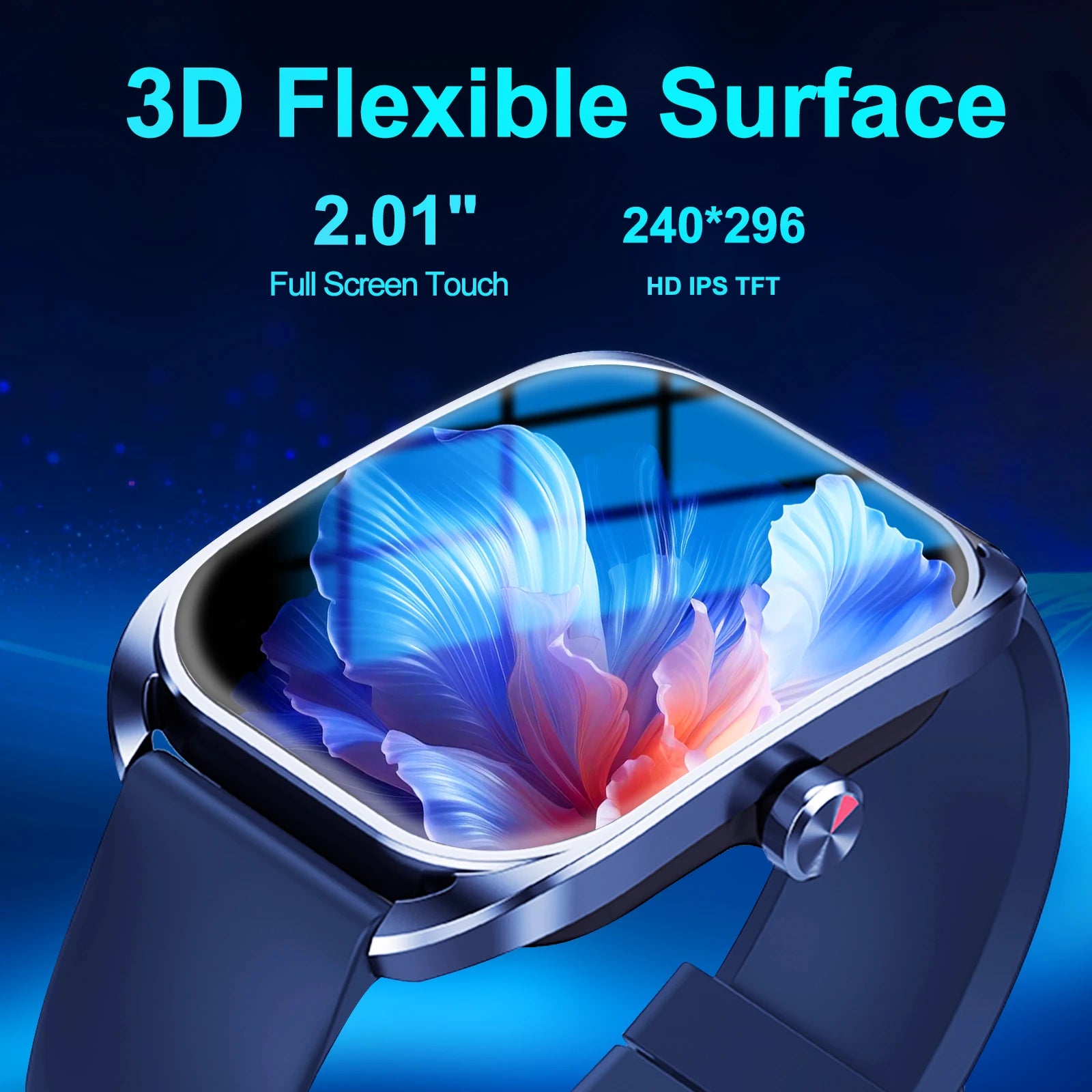3D Curved Smart Sports Watch with Wireless Calling