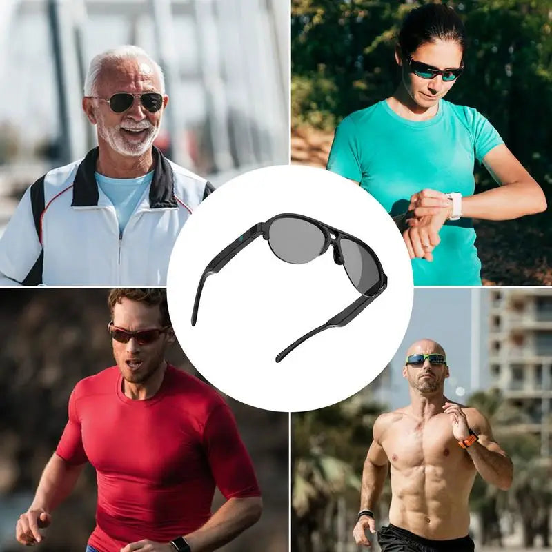 Smart Bone Conduction Sunglasses for Men - Wireless UV Block Outdoor Glasses