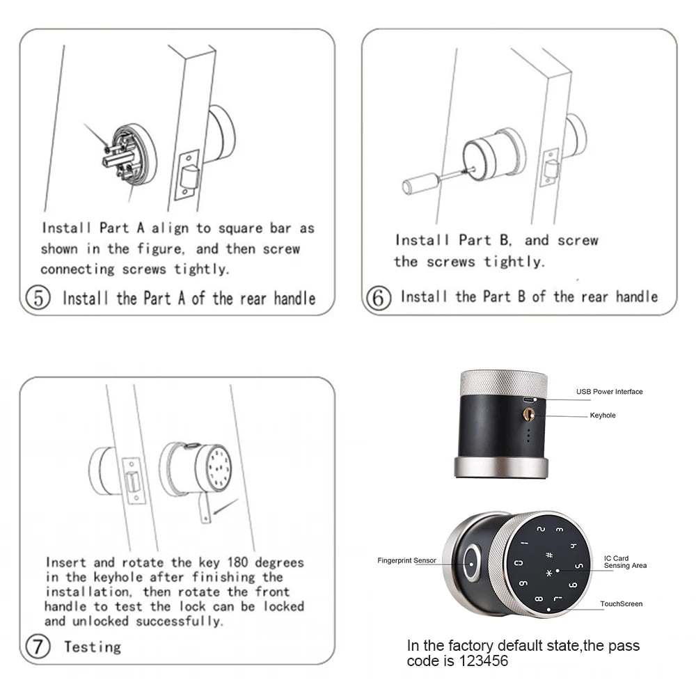 5-in-1 Smart Door Lock with Biometric Keyless Entry