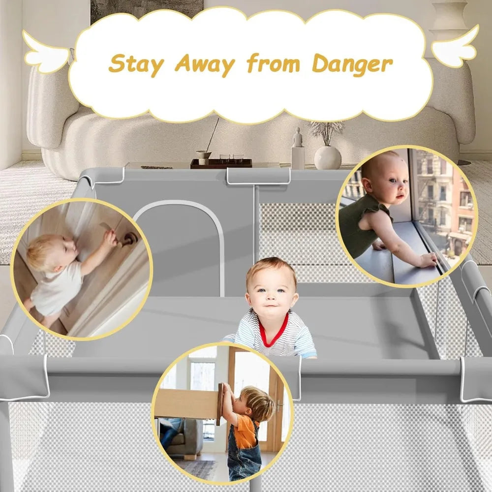 Baby Playpen 74x50" with Zipper Gate